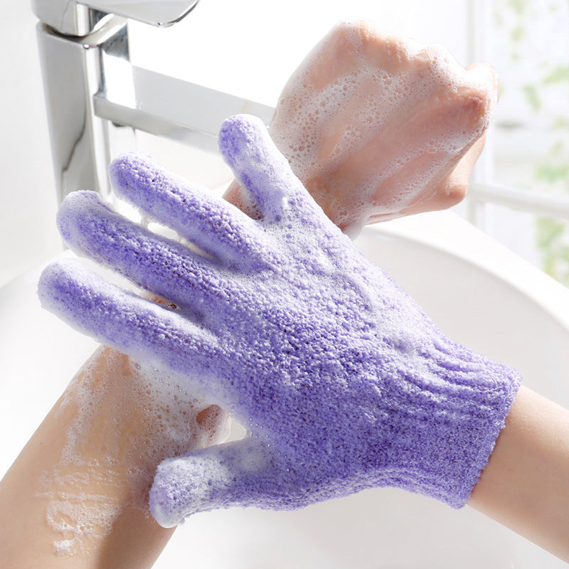 5-Pack Exfoliating Bath Mitts Set - Double-Sided & Gentle Scrubbing Gloves for Deep Skin Cleansing, Elastic Nylon Wristband