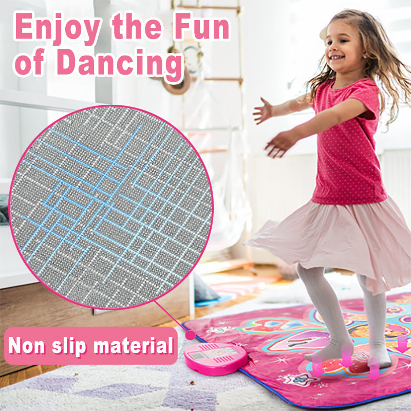 Blue Wireless Kids Electronic Princess Dance Mat & Music Playmat(90x108CM) - 7 Modes Foot Game Pad Toy with Digital Score Display