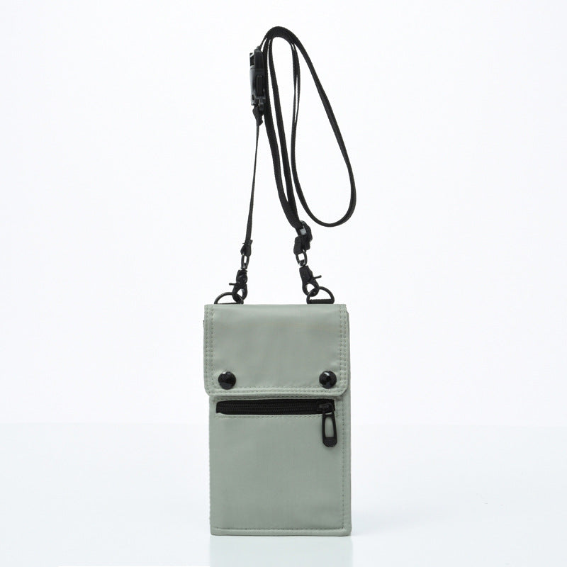 Grey Men's & Women's Nylon Crossbody Phone Bag - Multi-purpose Splash-proof Shoulder Pouch for Travel & Daily Use