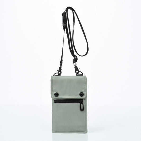 Grey Men's & Women's Nylon Crossbody Phone Bag - Multi-purpose Splash-proof Shoulder Pouch for Travel & Daily Use