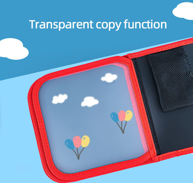 Red dinosaur Portable Reusable Drawing Board for Kids - erasable Doodle Book with Water Chalk Pens - Toddler Travel Activity Toy