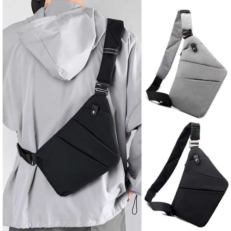 Dark grey Anti-theft Crossbody Sling Bag for Men & Women - Slim, Lightweight Chest Shoulder Pack for Travel & Daily Commute