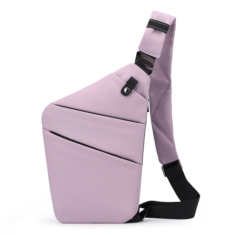 Purple Anti-theft Crossbody Sling Bag for Men & Women - Slim, Lightweight Chest Shoulder Pack for Travel & Daily Commute