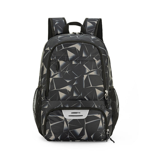 Grey Sports Backpack with Separate Shoe & Ball Compartments - Waterproof Gym Bag for Basketball, Soccer, Travel & Daily Use