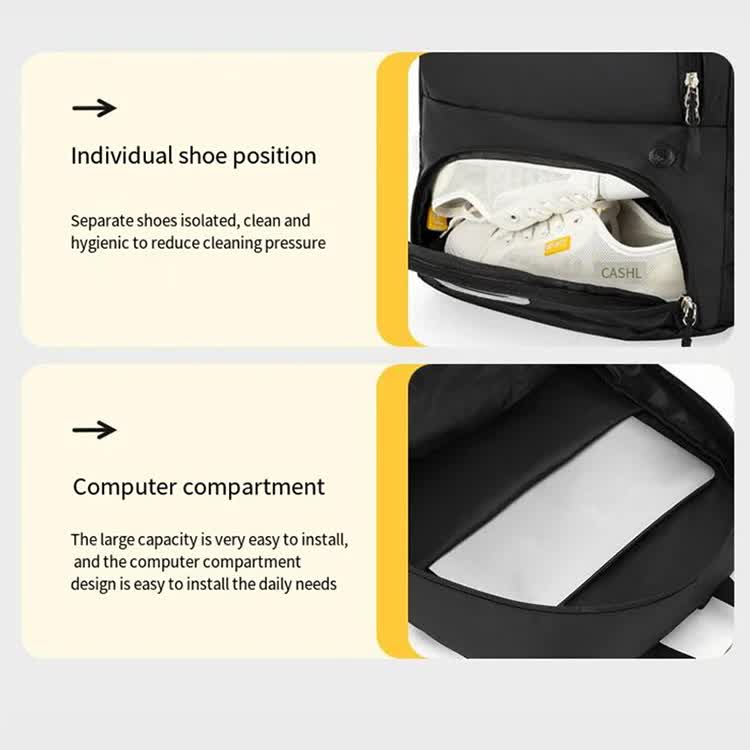 Dark blue Sports Backpack with Separate Shoe & Ball Compartments - Waterproof Gym Bag for Basketball, Soccer, Travel & Daily Use