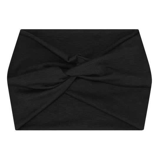 5-PCS Black Women's Extra Wide Turban Headband - Elastic Yoga & Sports Hair Wrap