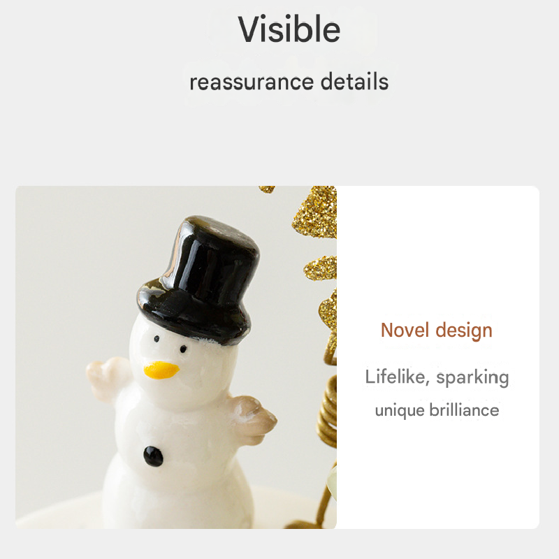 Snowman Star Style Elegant Ceramic Festive Tealight Candle Holder - Seasonal Home Decor Accent