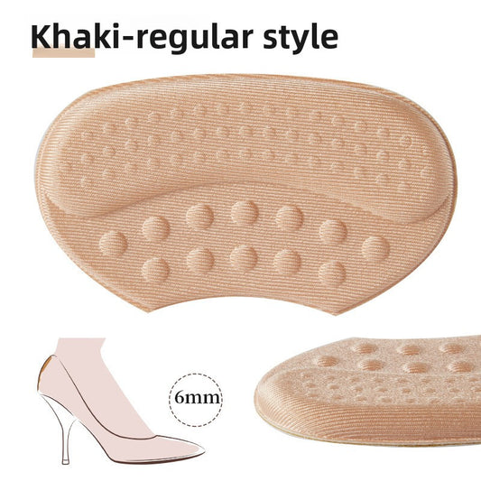 5 Pair Khaki Soft & Breathable Heel Grips for Loose Shoes - Anti-Slip Shoe Pads for Blister Protection & Size Adjustment (6mm)