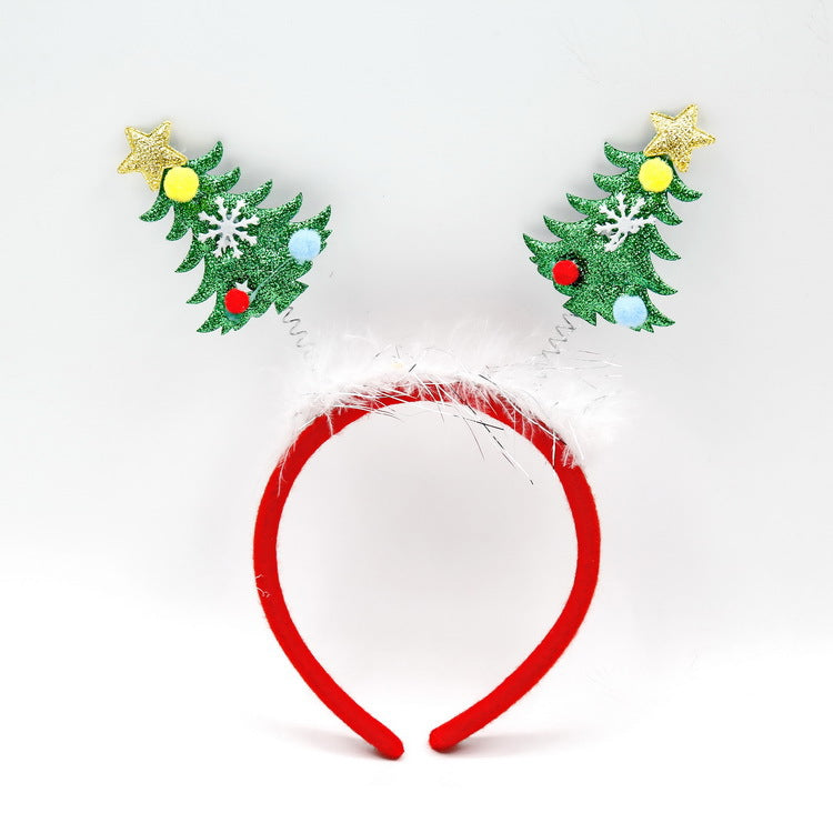 3-PCS Christmas tree Festive Christmas Headbands for Adults & Kids - Reindeer Antlers, Santa, Snowman & Christmas Tree Designs