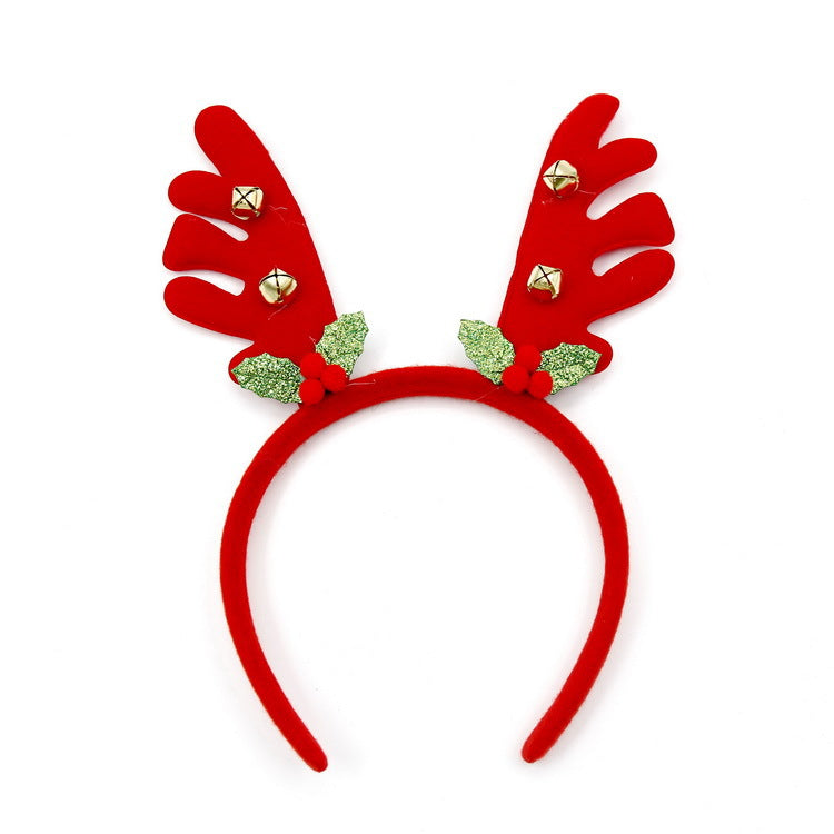 3-PCS Antler bell Festive Christmas Headbands for Adults & Kids - Reindeer Antlers, Santa, Snowman & Christmas Tree Designs
