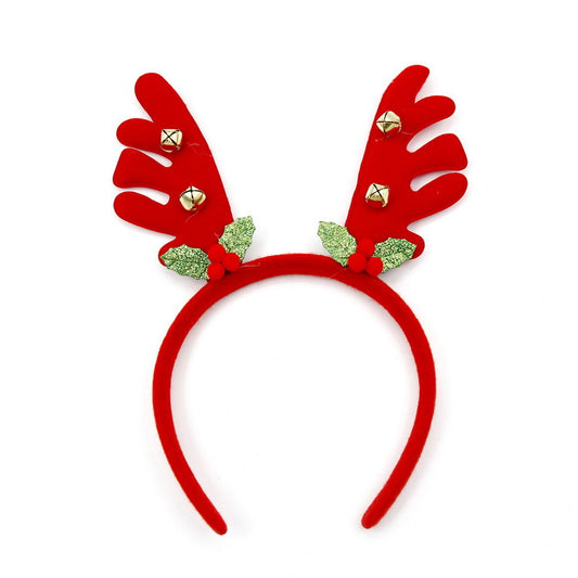 3-PCS Antler bell Festive Christmas Headbands for Adults & Kids - Reindeer Antlers, Santa, Snowman & Christmas Tree Designs