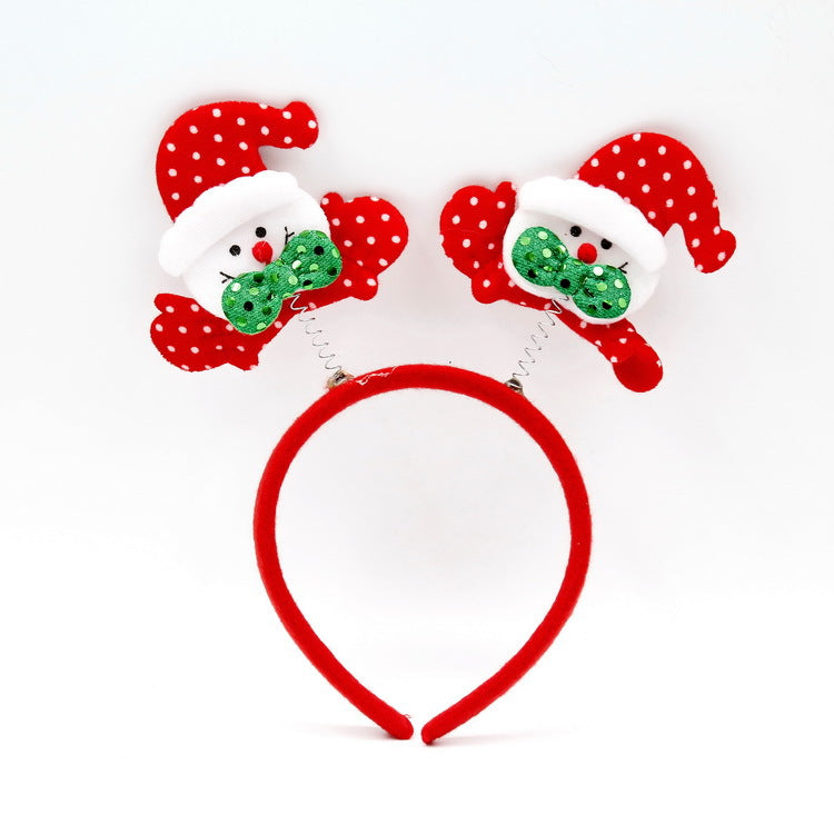 3-PCS Snowman Festive Christmas Headbands for Adults & Kids - Reindeer Antlers, Santa, Snowman & Christmas Tree Designs