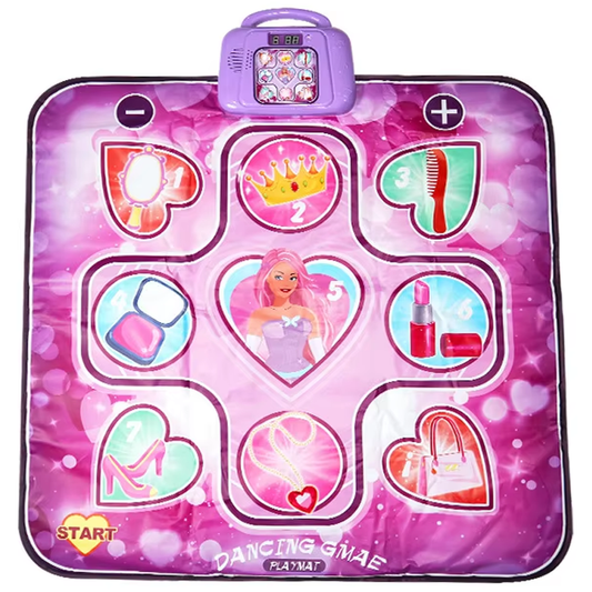 Kids Electronic Dance Mat Princess Theme Musical Rhythm Game with LED Lights Adjustable Volume Non-Slip Floor Playmat for Girls Age 3+