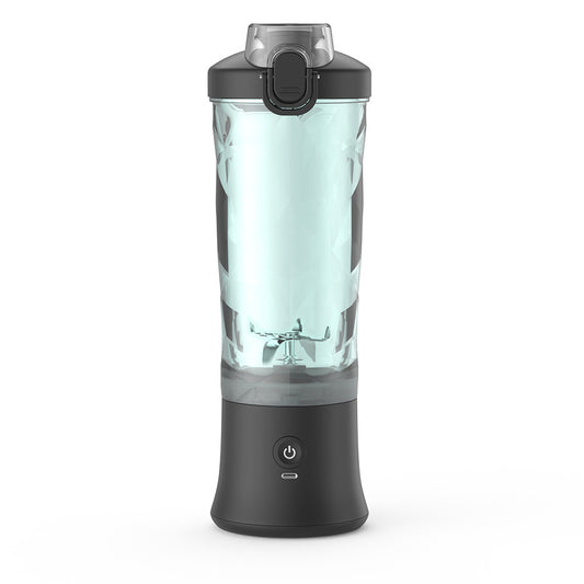 Black Portable Blender 600ml Personal Smoothie Maker USB Rechargeable Juicer Cup with 6 Stainless Steel Blades 4000mAh Battery for Gym Travel and Camping