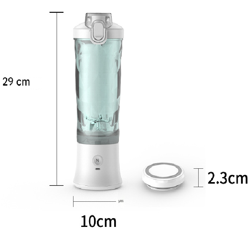 Blue Portable Blender 600ml Personal Smoothie Maker USB Rechargeable Juicer Cup with 6 Stainless Steel Blades 4000mAh Battery for Gym Travel and Camping