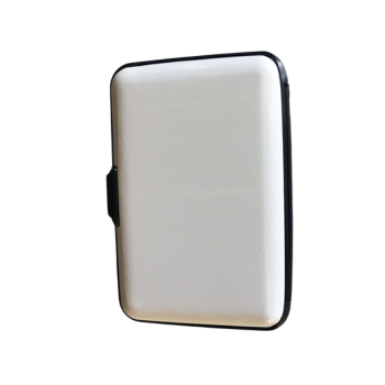 3-Pcs White Slim Aluminium Credit Card Holder RFID Blocking Wallet Hard Shell Case Business Card Organiser Lightweight Pocket Size for Everyday Use
