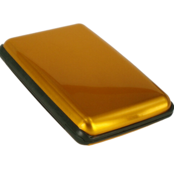 3-Pcs Golden Slim Aluminium Credit Card Holder RFID Blocking Wallet Hard Shell Case Business Card Organiser Lightweight Pocket Size for Everyday Use