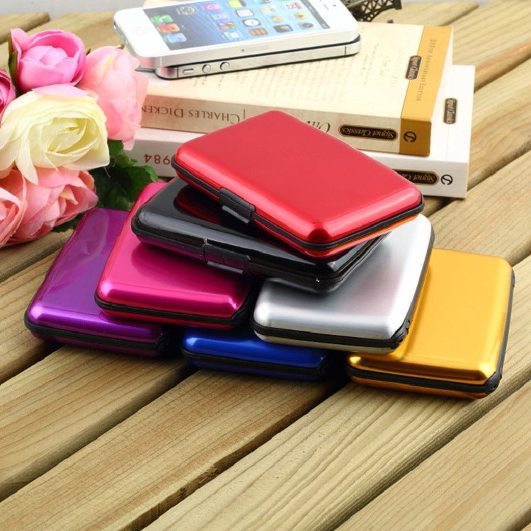 3-Pcs Golden Slim Aluminium Credit Card Holder RFID Blocking Wallet Hard Shell Case Business Card Organiser Lightweight Pocket Size for Everyday Use