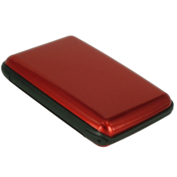 3-Pcs Red Slim Aluminium Credit Card Holder RFID Blocking Wallet Hard Shell Case Business Card Organiser Lightweight Pocket Size for Everyday Use