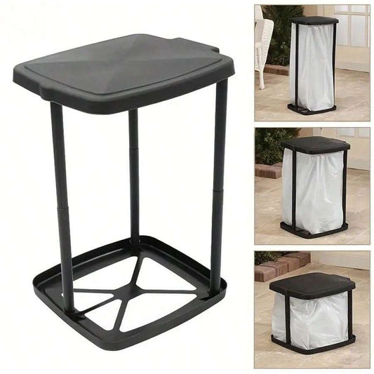 3 Height Expandable Rubbish Bin Stand with Lid, 27/48/70cm Adjustable Trash Bag Holder for Camping Home and Outdoor Use