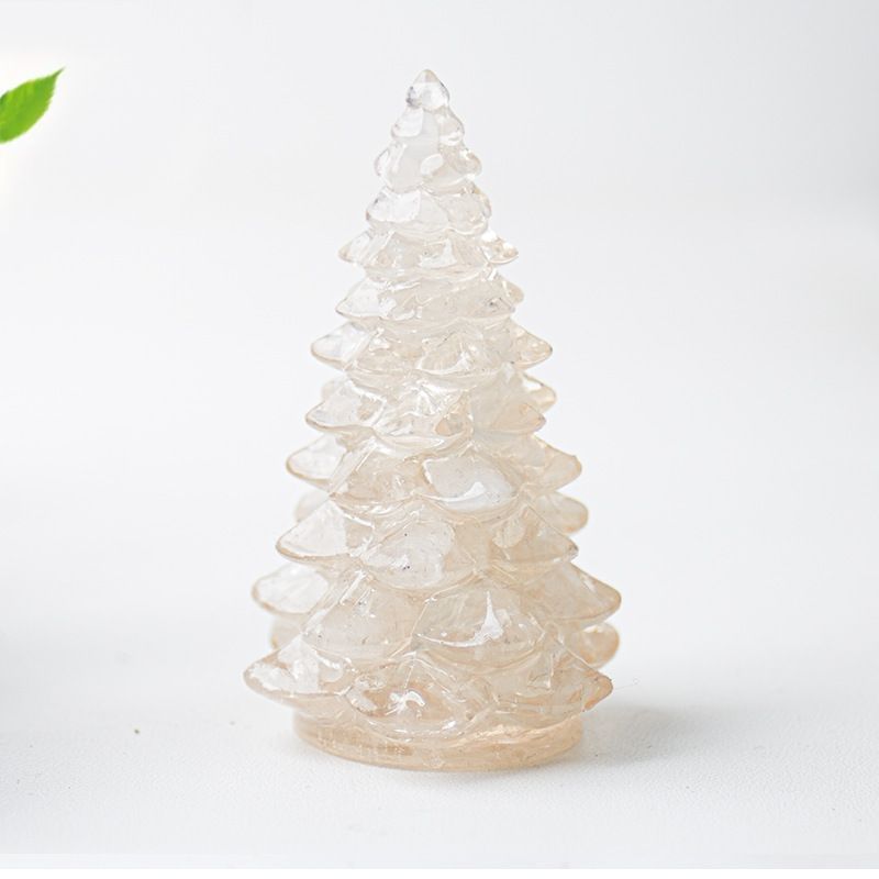 Lapis Lazuli Resin Crystal Christmas Tree Ornament - 55 x 87mm Large Size Decorative Gemstone Style Tabletop Tree for Festive Home Decor Gift Giving