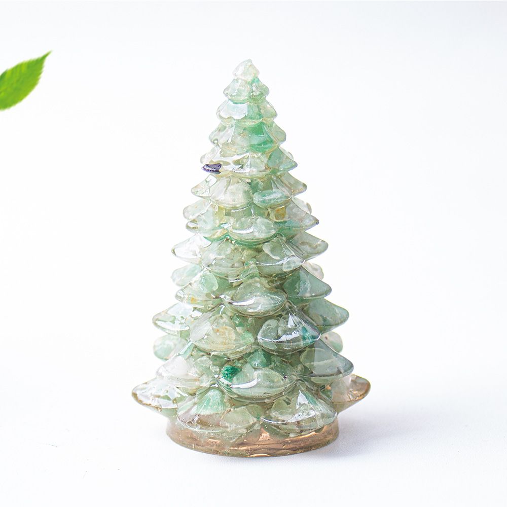 Lapis Lazuli Resin Crystal Christmas Tree Ornament - 55 x 87mm Large Size Decorative Gemstone Style Tabletop Tree for Festive Home Decor Gift Giving