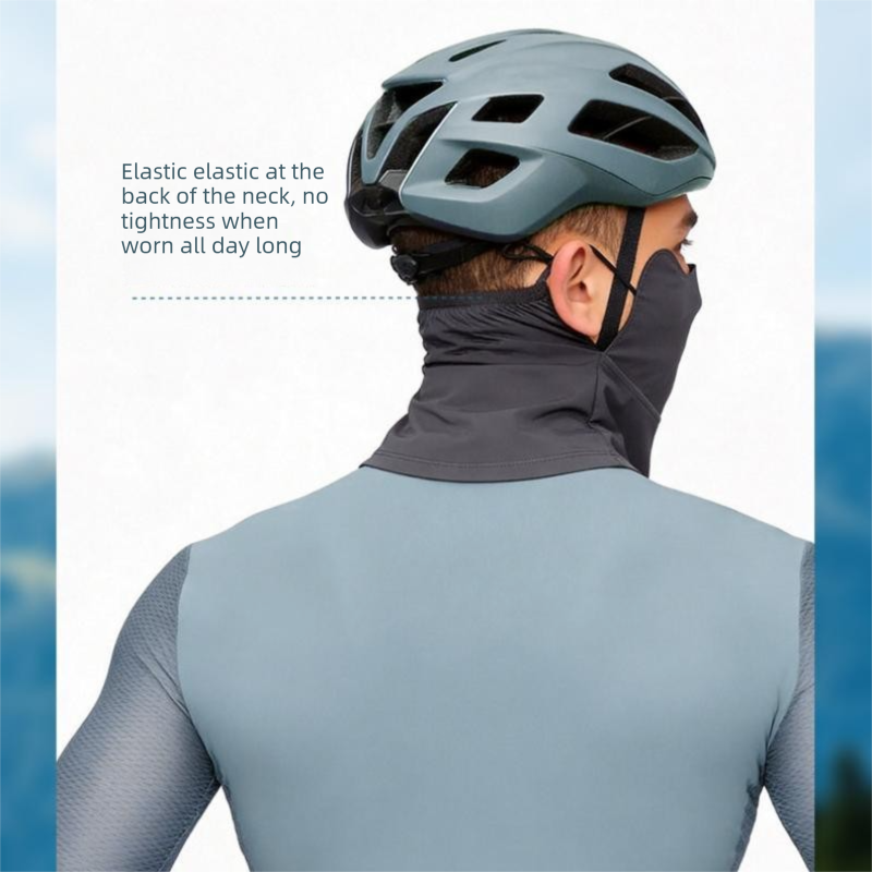 White Breathable Cycling Face Shield & Neck Gaiter - UV Protection Sun Mask with Mesh Nose Vent for Summer Sports