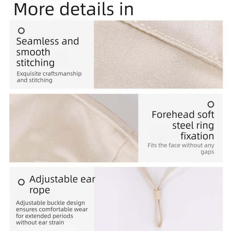 Grey Luxurious Mulberry Silk Sun Protection Face Mask - Full Coverage Cooling Shield with Soft Wire Support
