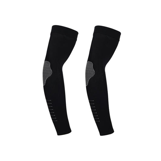 2 pairs Black Cooling Arm Sleeves  Sun Protection - Nylon Spandex Blend - Lightweight Compression Elbow Support for Cycling Running Driving Outdoor Sports Heat Relief Breathable Fit