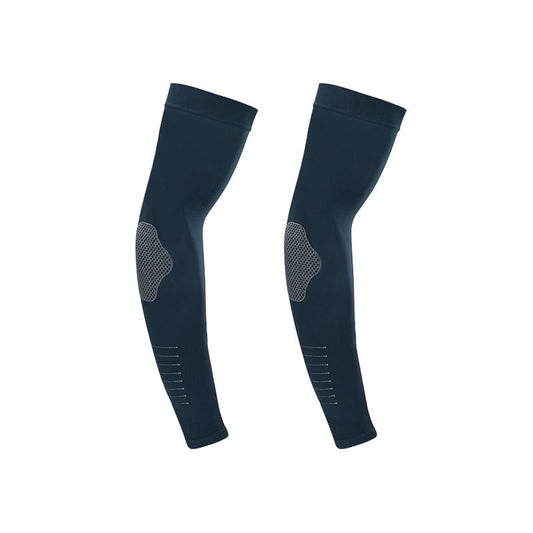 2 pairs Navy Blue Cooling Arm Sleeves  Sun Protection - Nylon Spandex Blend - Lightweight Compression Elbow Support for Cycling Running Driving Outdoor Sports Heat Relief Breathable Fit