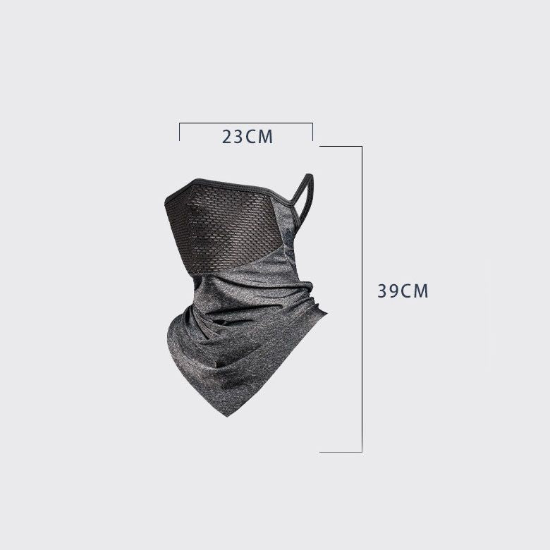 Cooling Neck Gaiter Face Cover - Dark Grey Breathable Mesh Outdoor Sun Scarf with Ear Loops, Multi-Way Bandana for Cycling, Running, Hiking and Summer Activities