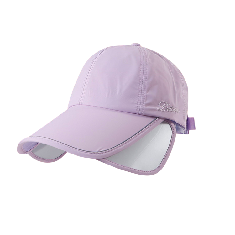 Women's Wide Brim Sun Cap - Purple 58-60cm Adjustable Outdoor Sports Hat with 10.5cm Brim, Side Face Panels and Breathable Semi Open Crown for Golf, Walking and Travel