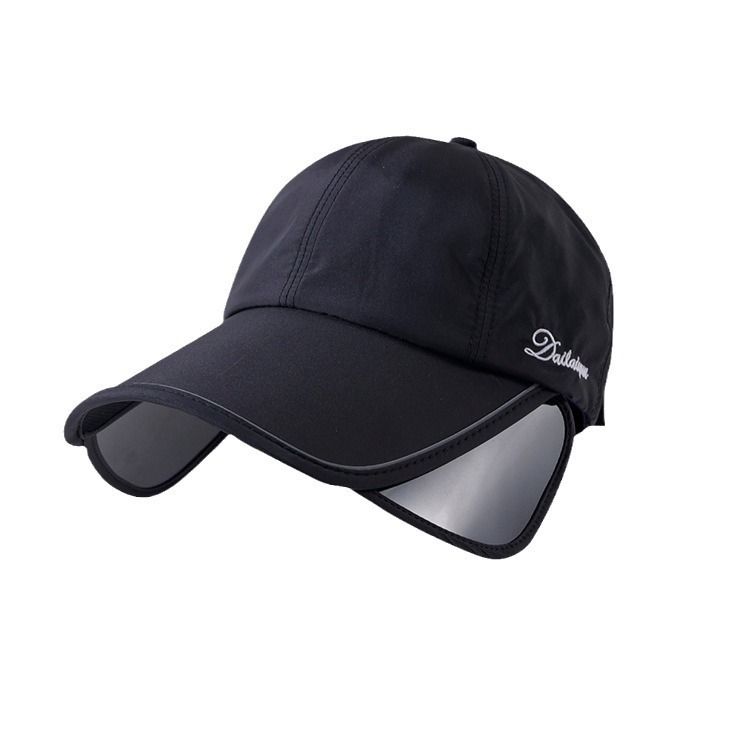 Women's Wide Brim Sun Cap - Black 58-60cm Adjustable Outdoor Sports Hat with 10.5cm Brim, Side Face Panels and Breathable Semi Open Crown for Golf, Walking and Travel