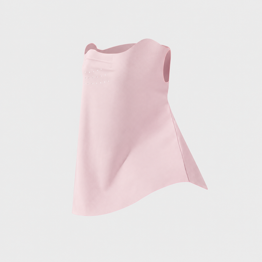 Pink Breathable Sun Face Cover with Neck Drape - Lightweight Outdoor Face Mask with Ear Loops, Nose Bridge Strip and Vent Holes for Cycling, Fishing and Hiking