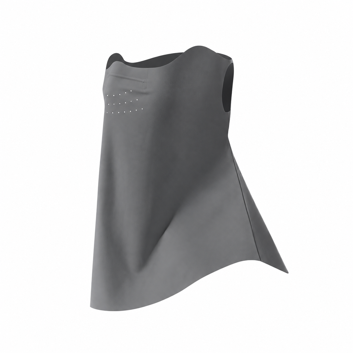 Dark Gray Breathable Sun Face Cover with Neck Drape - Lightweight Outdoor Face Mask with Ear Loops, Nose Bridge Strip and Vent Holes for Cycling, Fishing and Hiking