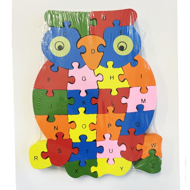 WOODEN ANIMAL PUZZLES ALPHABET AND NUMBER ASSORTED - Snake