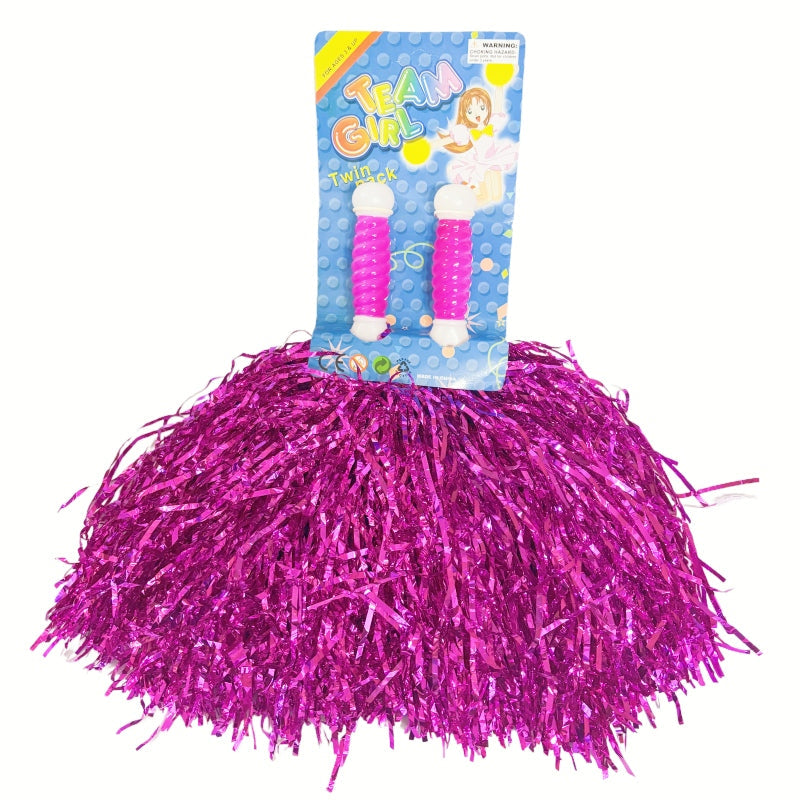 4 Sets/8pcs Metallic Team Girls' Cheerleading Dance Party Dress Pom Poms Pompoms - Gold