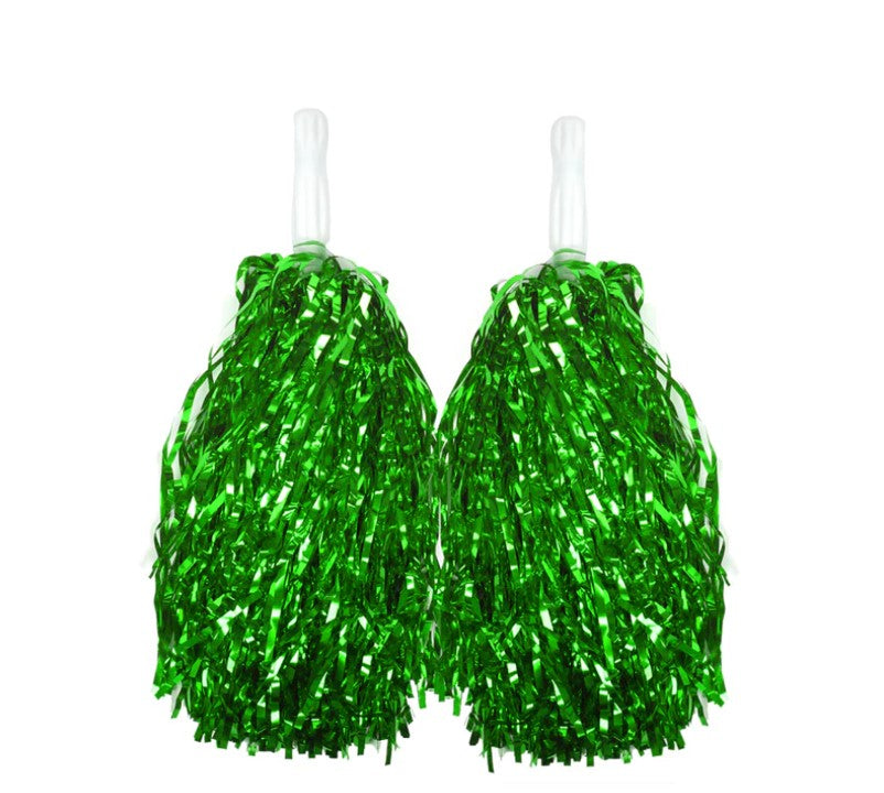 4 Sets/8pcs Metallic Team Girls' Cheerleading Dance Party Dress Pom Poms Pompoms - Red