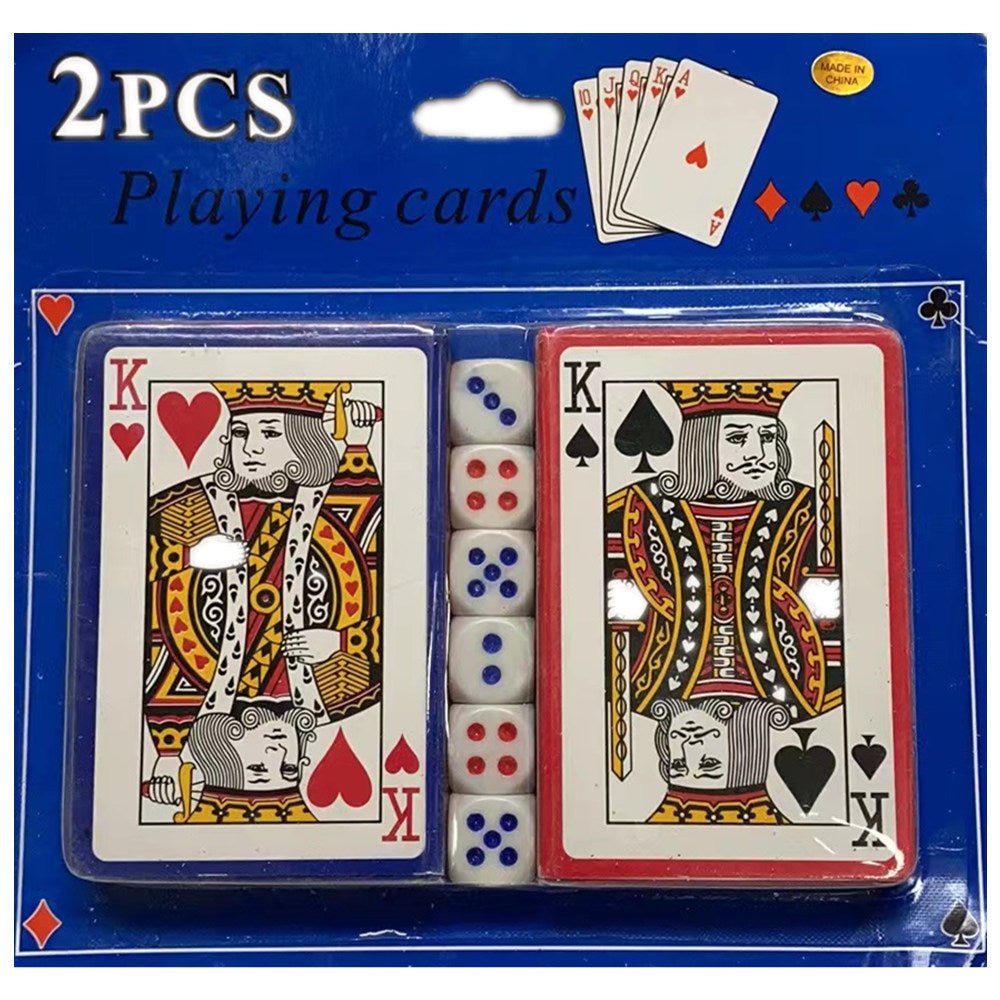 2 Poker card with 6 dices