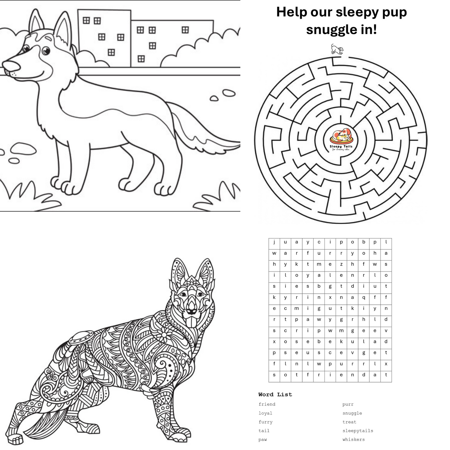 Sleepy Tails - German Shepherd Sleeping