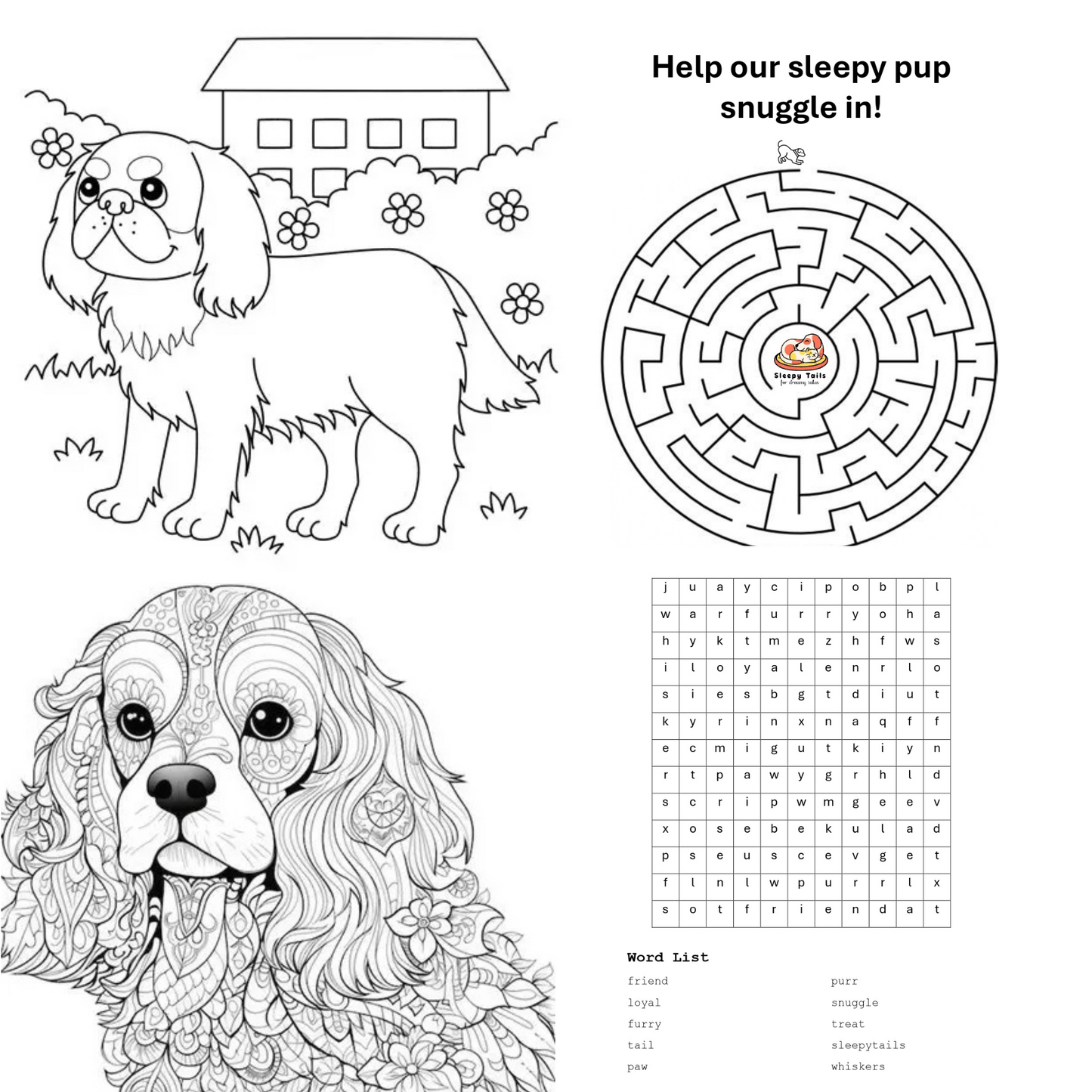 Sleepy Tails - Mother and Baby - King Charles Spaniel