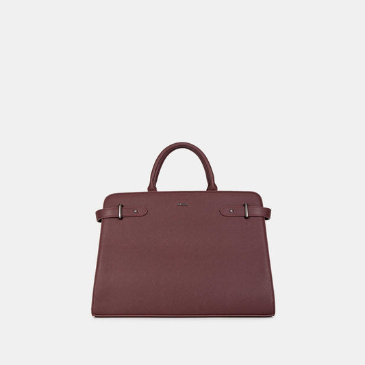 Bagco Bravura Leather Tote Set-Wine Red