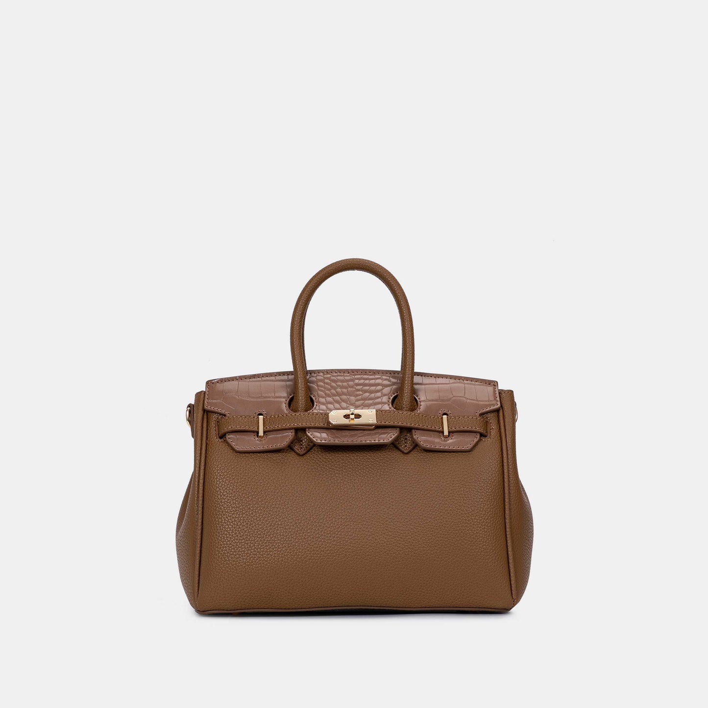 Chrisbella Elodie Leather Satchel-Brown