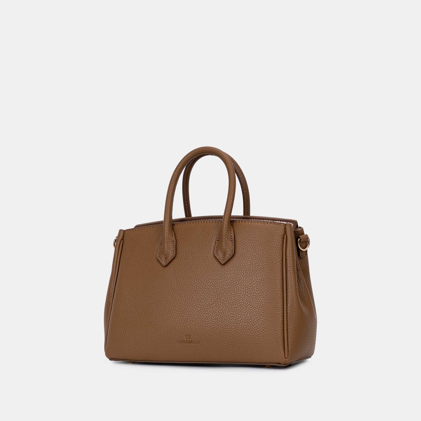 Chrisbella Elodie Leather Satchel-Khaki