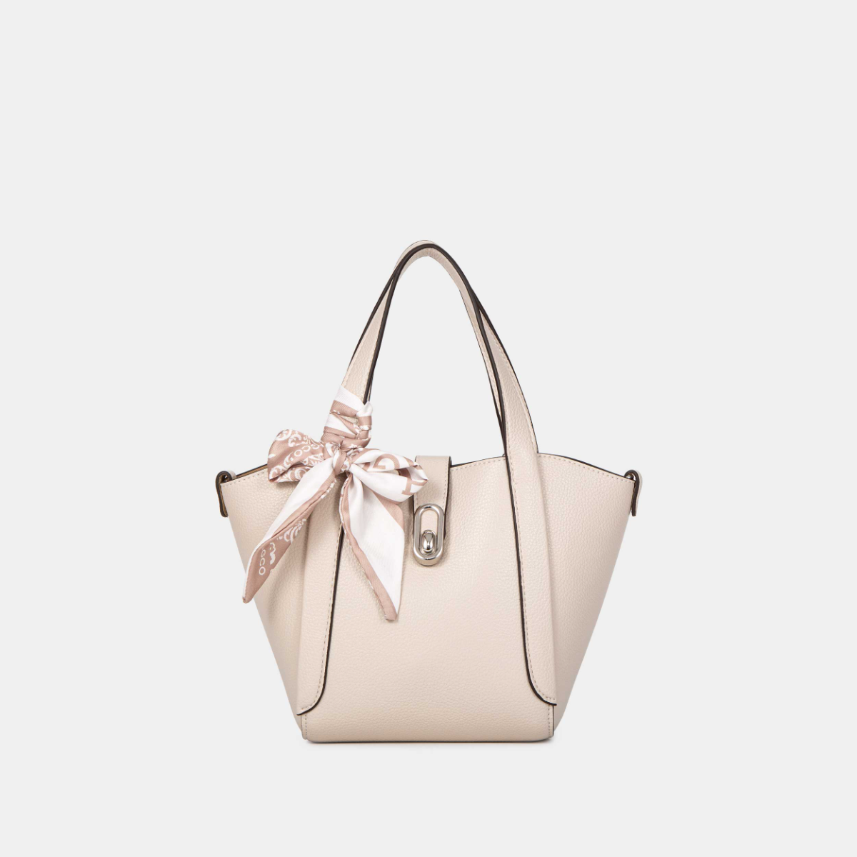 Bagco Noelle Leather Tote-Light Grey