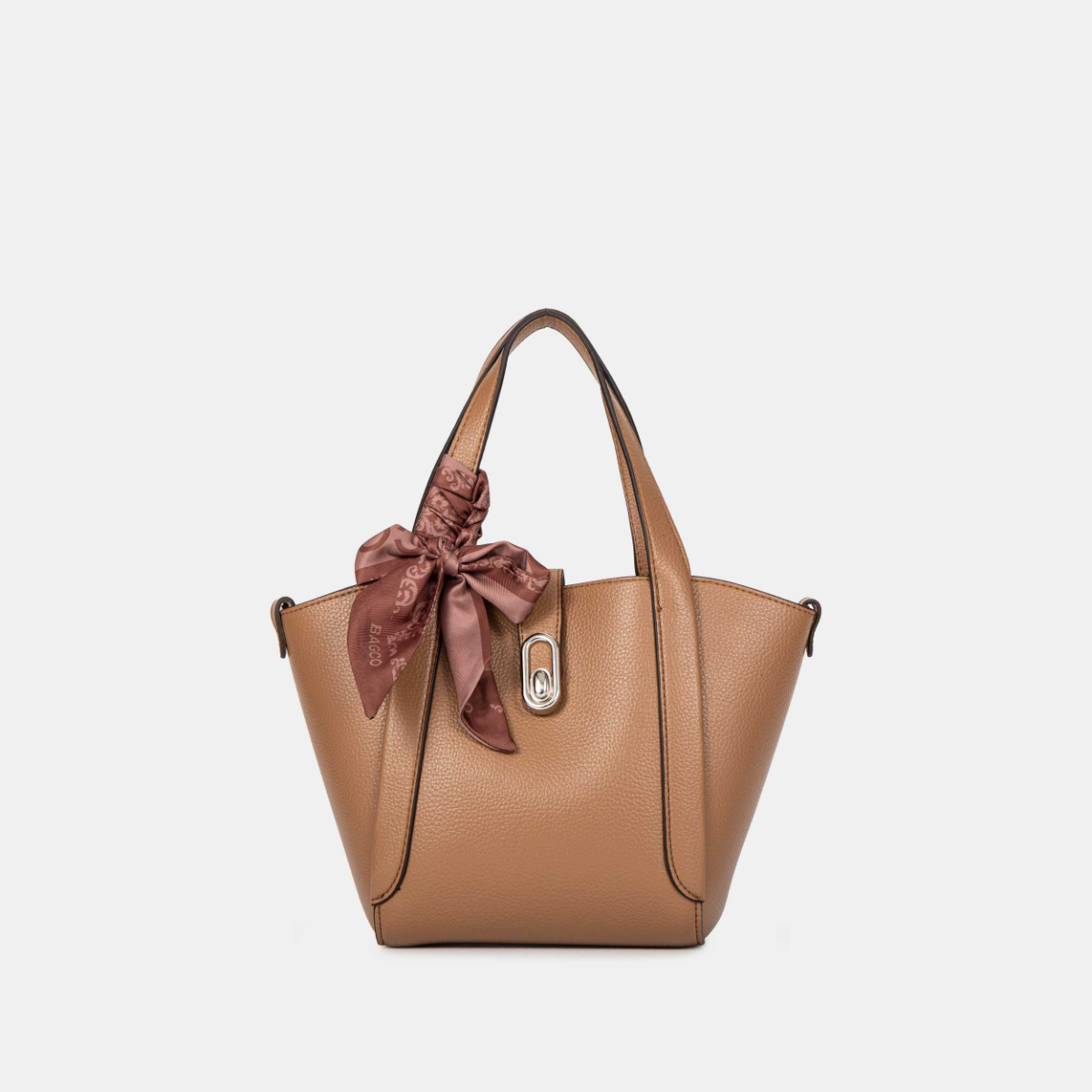 Bagco Noelle Leather Tote-Light Grey