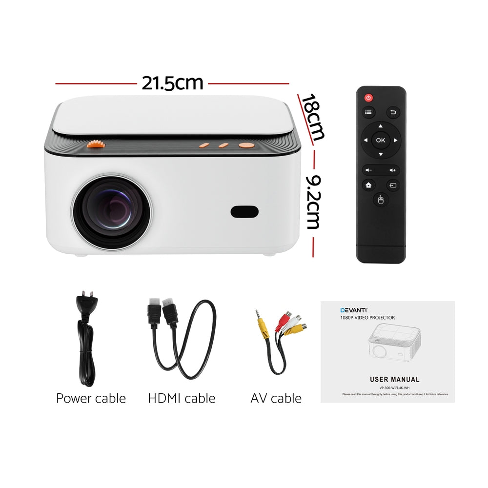 Devanti Video Project 4K 1080P Android 5G Wifi Home Cinema